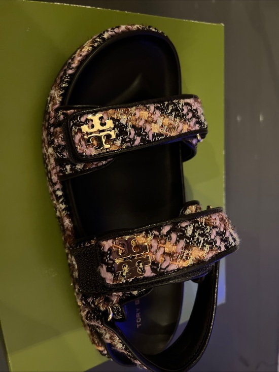 Kira Sport Sandal: Women NIB Tory Burch KIRA Sport Sandal Tweed Rosa Multi Cocoa 7.5 M